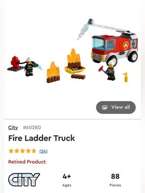 Lego retired city 60280 fire ladder truck